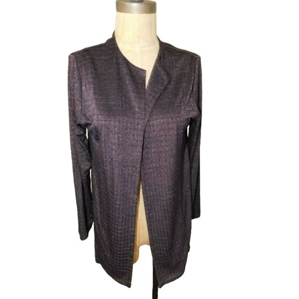 Chico's Size S Small (0) Textured Slinky Stretchy Jacket Top Career